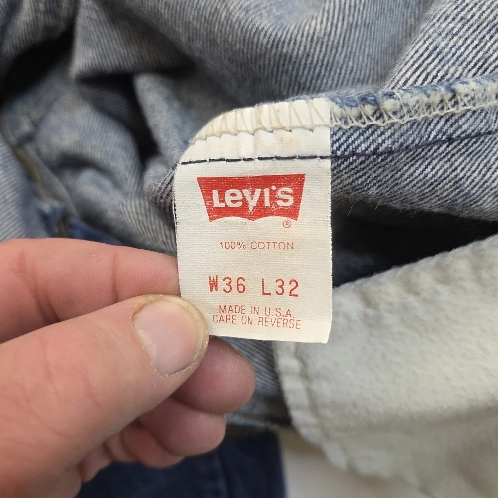 VTG‎ 1990 Levi’s 505-0217 Made in USA Jeans W36 L32 Blue Denim Regular Fit